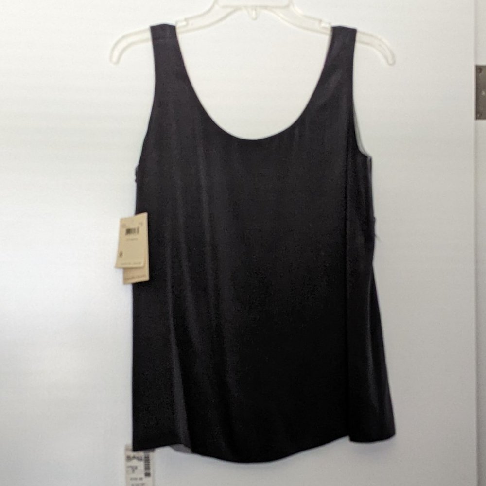 DANA BUCHMAN Reversible Silk Tank Top Size 8  Dark Light Gray